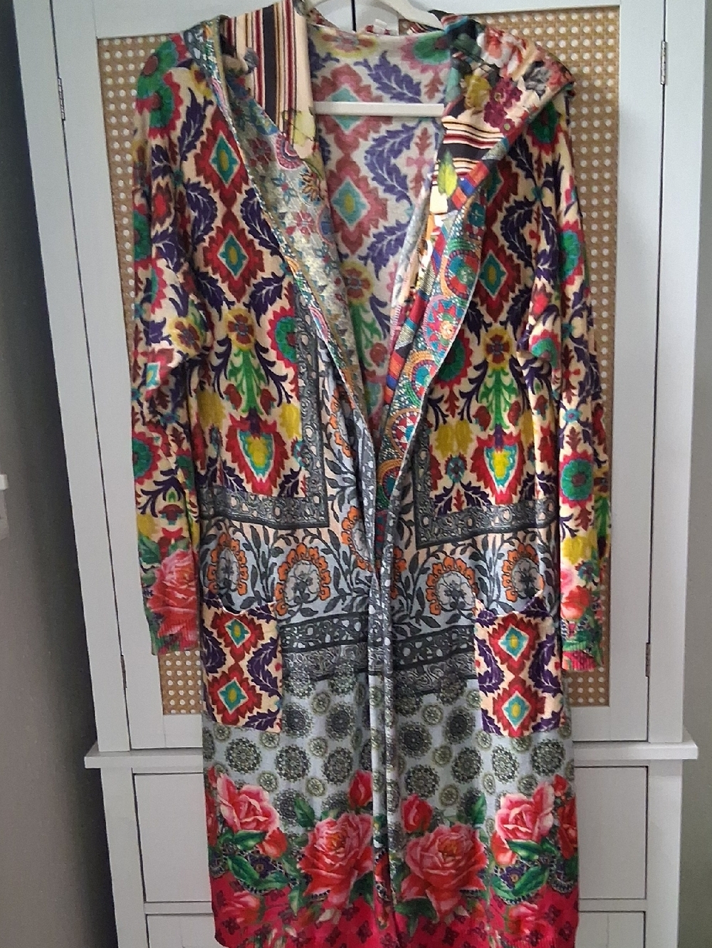 Johnny Was Multicolor Floral and Stripe Design